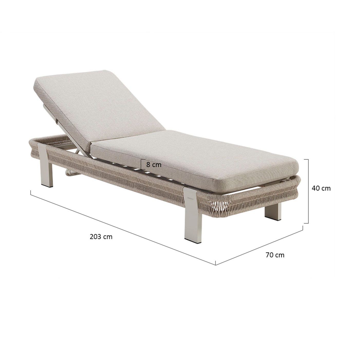 95420490 Borromeo Sunlounger Afmeting
