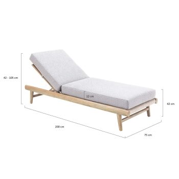 95421470 Sunlounger Leo Taupe Afmeting