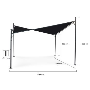 96902620 Festa Partytent Zwart 4x4 Afmetingen