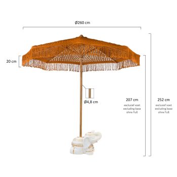 96912110 Parasol Bali Oranje Afmeting