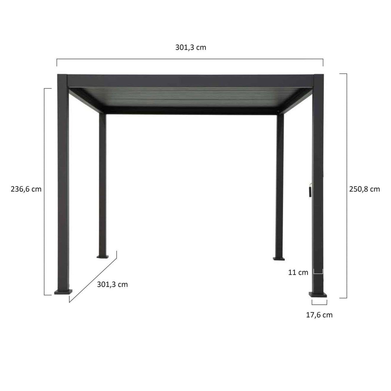 96914660 Reflect Deluxe 3x3 Antraciet Afmeting