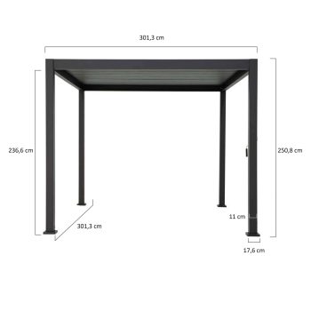 96914660 Reflect Deluxe 3x3 Antraciet Afmeting