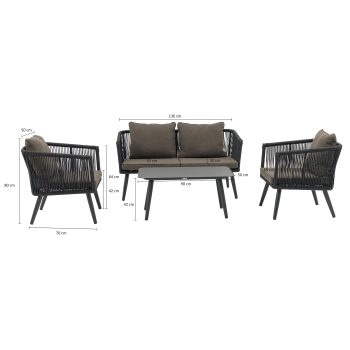 96914950 Loungeset Dili Antraciet Afmeting