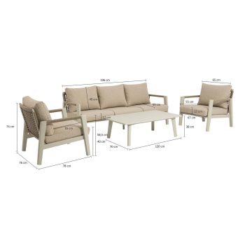 96915020 Loungeset Hana Beige Afmeting