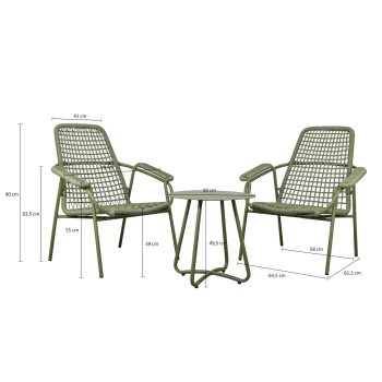 96919630 Lounge Sunny Groen Afmeting