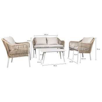 96919680 Baleric Loungeset Naturel Afmeting