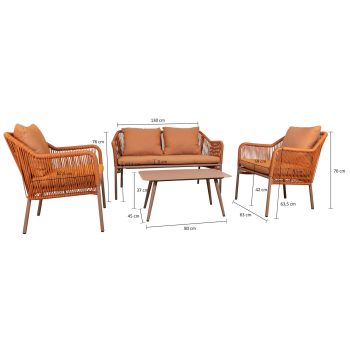 96919690 Baleric Loungeset Oranje Afmeting