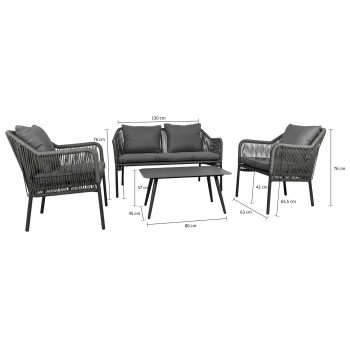 96919710 Baleric Loungeset Grijs Afmeting
