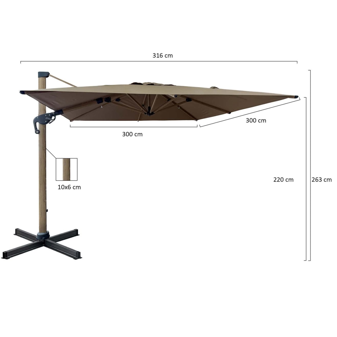 96920520 Parasol Eifel Afmeting