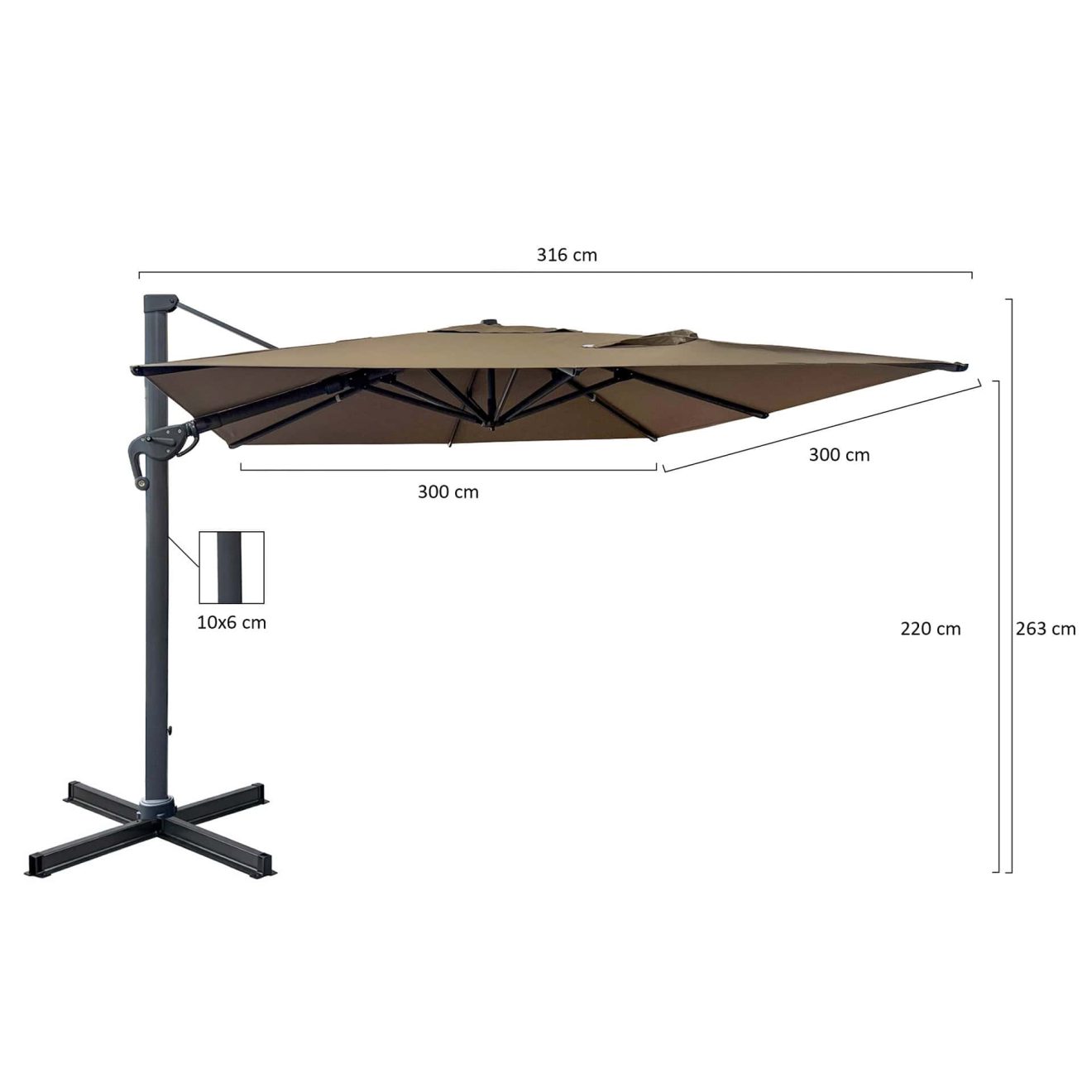 96920530 Parasol Eifel Taupe Antraciet 3