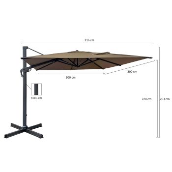 96920530 Parasol Eifel Taupe Antraciet 3