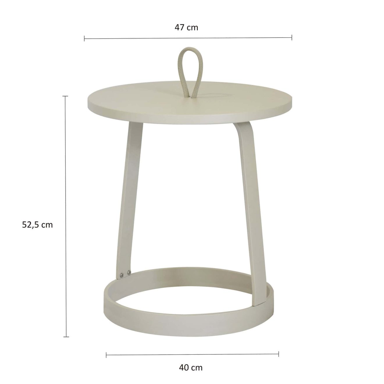 96920600 Bijzettafel Otis Beige Afmeting