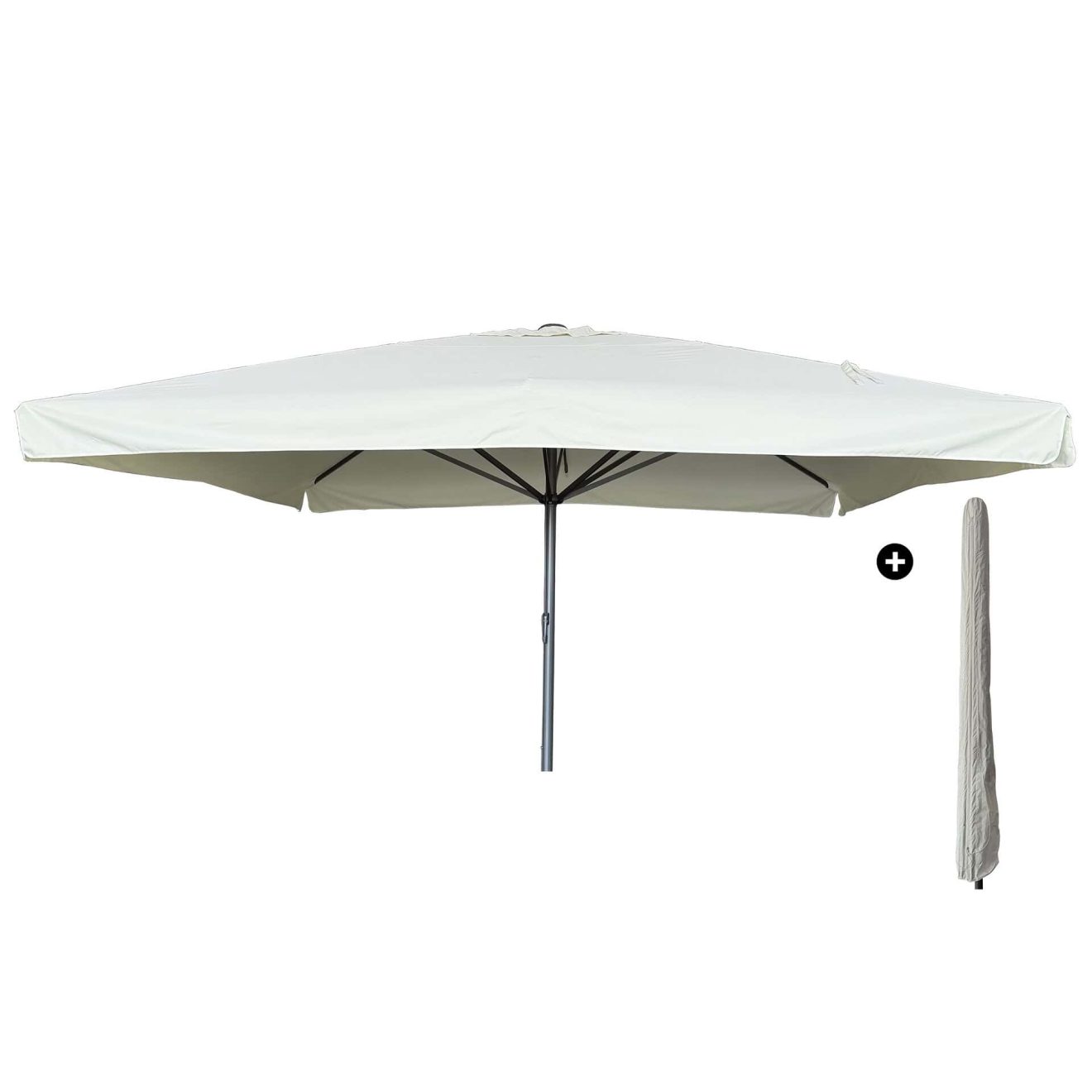 96920660 Parasol Karin2.0 500x500 Grijs Antraciet Incl Hoeshr