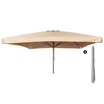 96920680 Parasol Karin2.0 500x500 Ecru Antraciet Incl Hoeshr