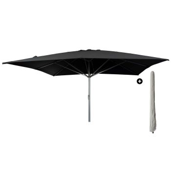 96920730 Parasol Liva2.0 500x500 Zwart Antraciet Incl.hoeshr
