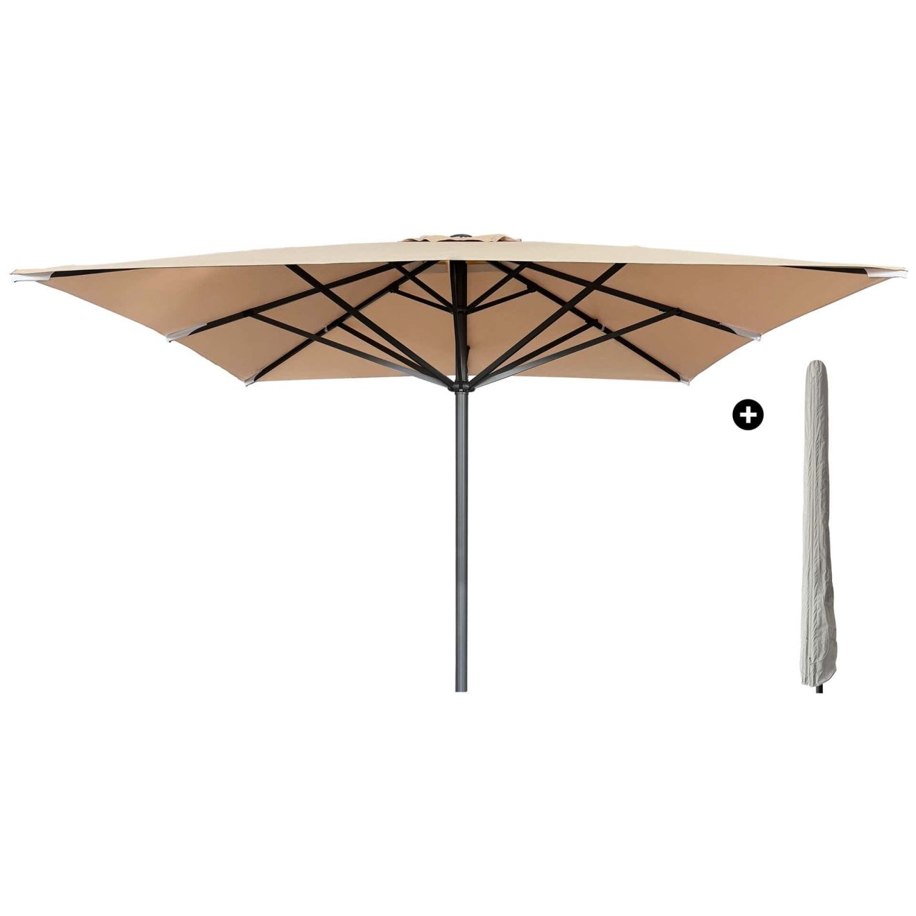 96920760 Liva2.0 Parasol Ecru Antraciet 400x400 Incl.hoeshr
