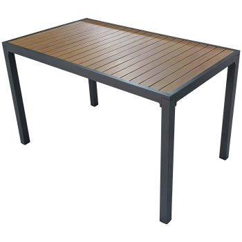 96920820 Marlon Tafel 140x80 Zwart Woodlook 1hr