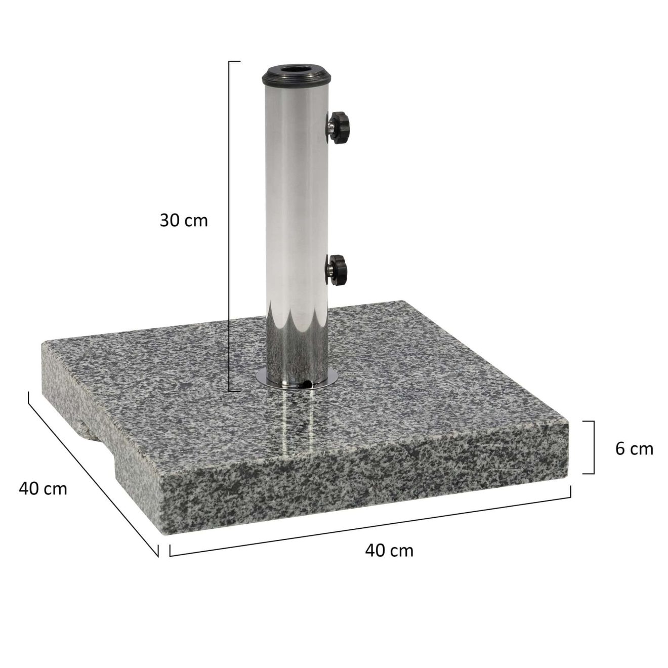 96953540 Parasolvoet Graniet 25kg Afmeting