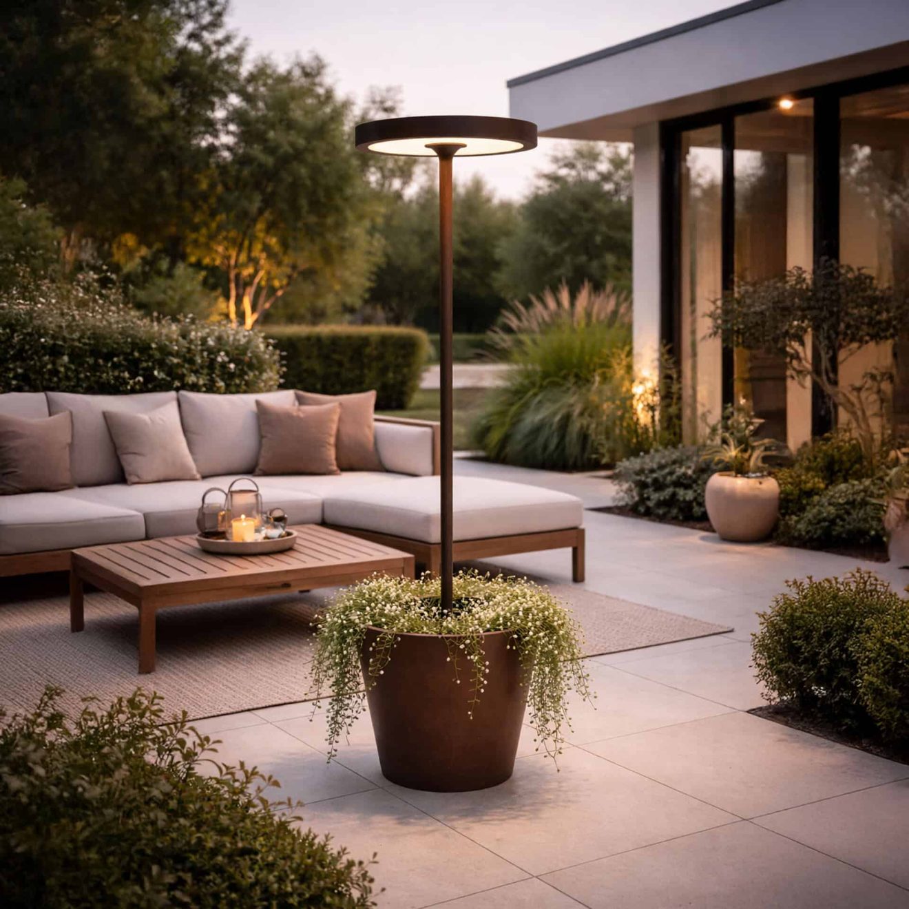 97116810 Poldina Vloerlamp Reverso Solar Bruin Sfeerhr