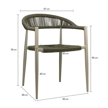 96916340 Terrasstoel Jonah Groen Afmeting