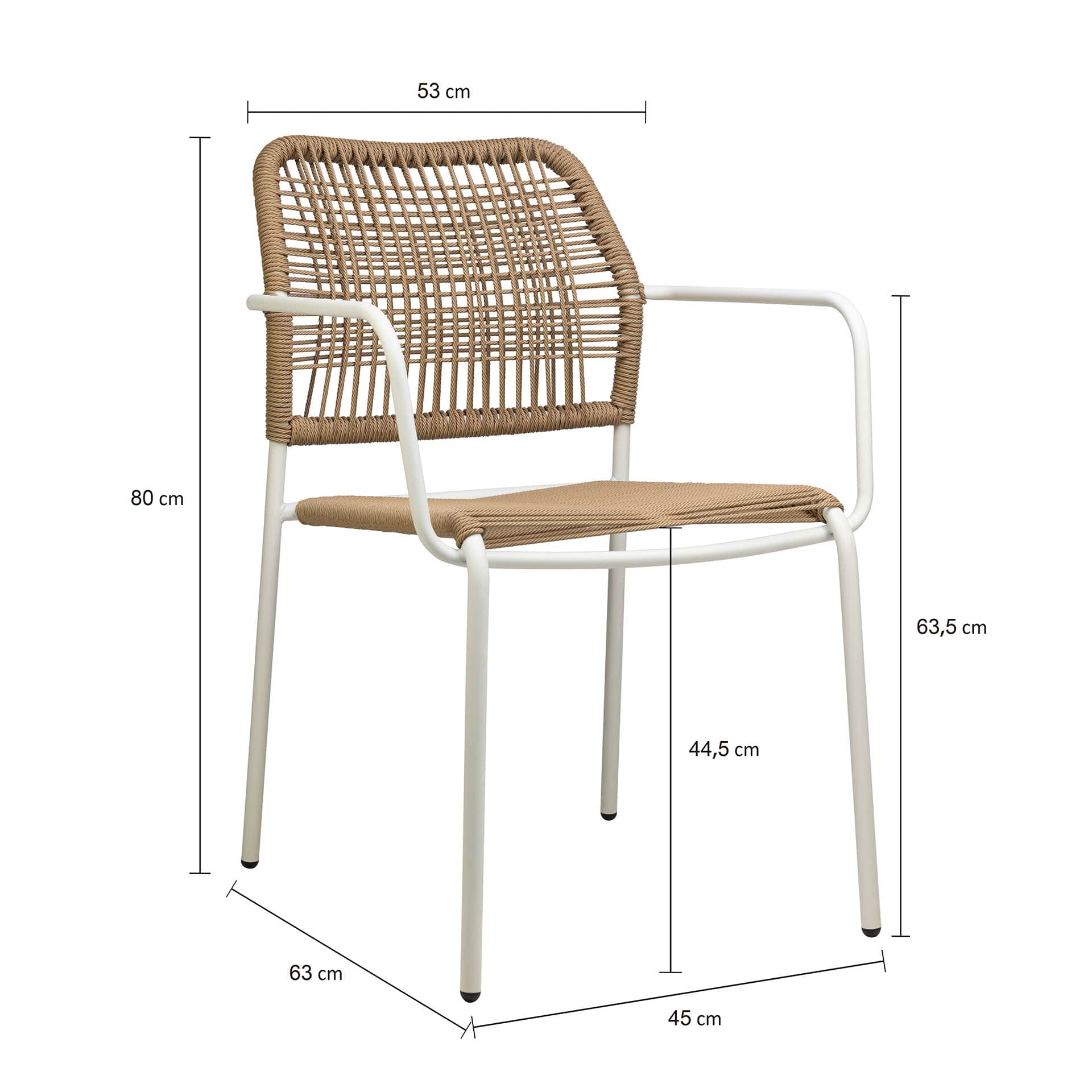 Twist Terrace Chair - White/Natural | Kaja Interiors