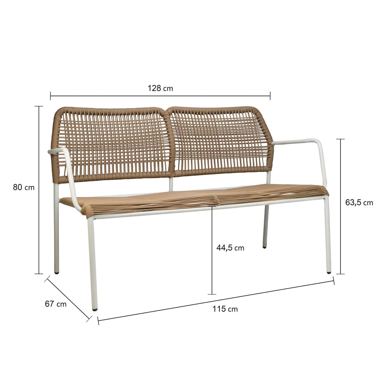 96916770 Terrasbank Twist Naturel Afmeting