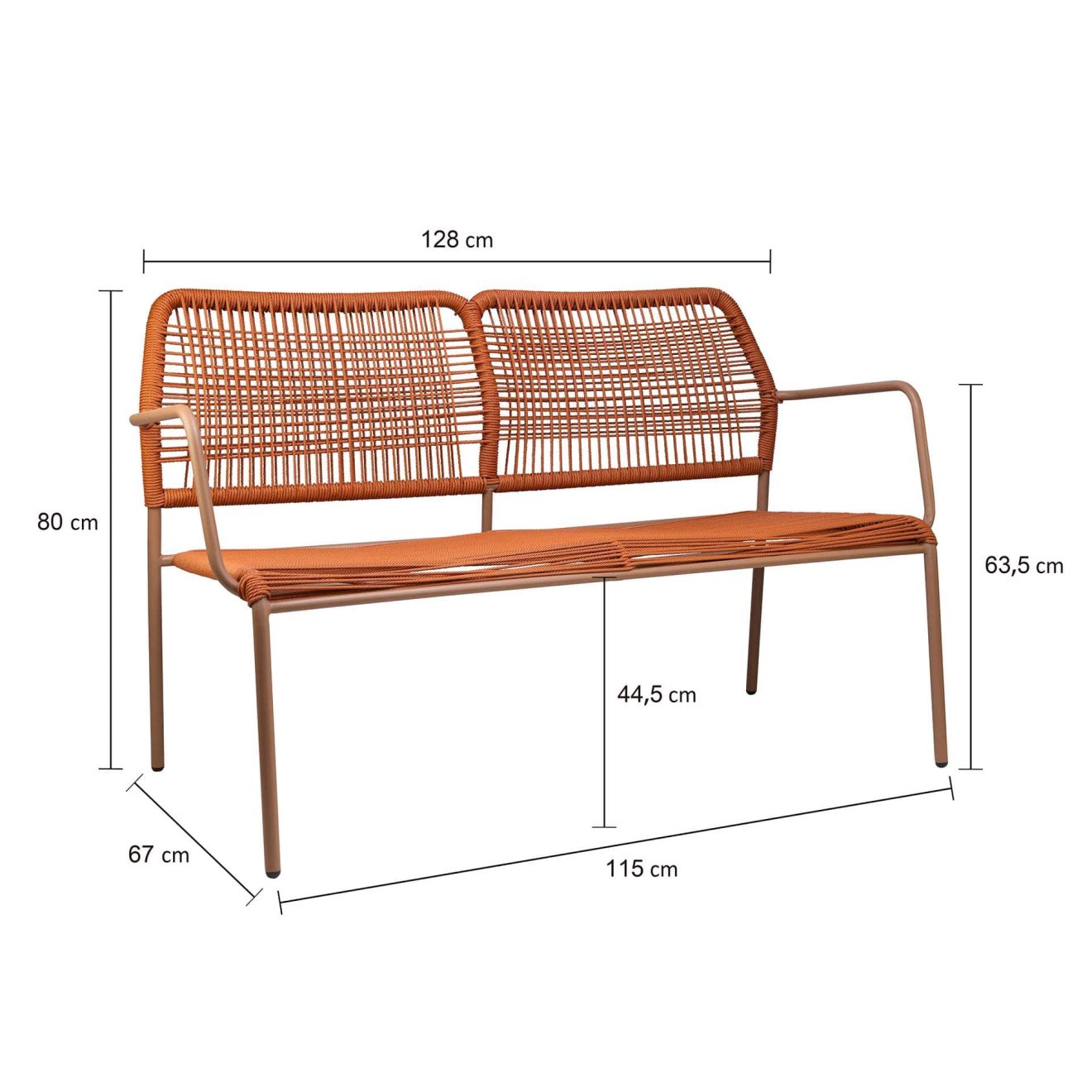 96916790 Terrasbank Twist Oranje Afmeting