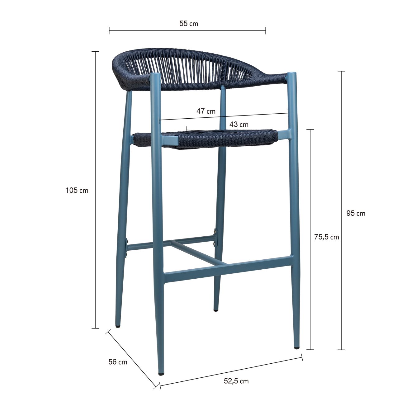 96917390 Terraskruk Jonah Blauw Afmeting