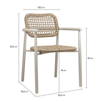 96919420 Charly Terrasstoel Beige Zand Afmeting