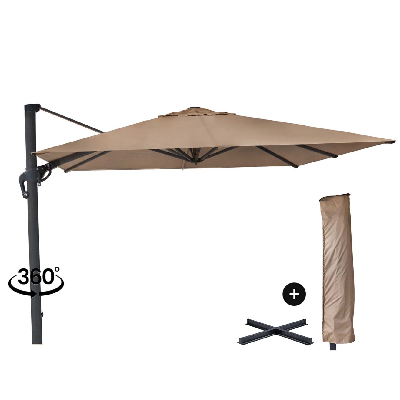 96920530 Parasol Eifel Antraciet Taupe 360graden