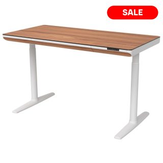 96412190 Motion Verstelbaar Bureau Walnoot Wit 1hr 1320x1320 Outlet