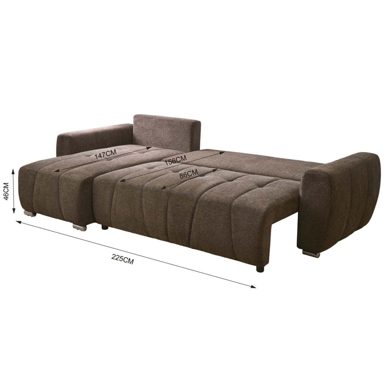 96517050 Morgan Slaapbank Chaise Longue Donker Bruin 8hr
