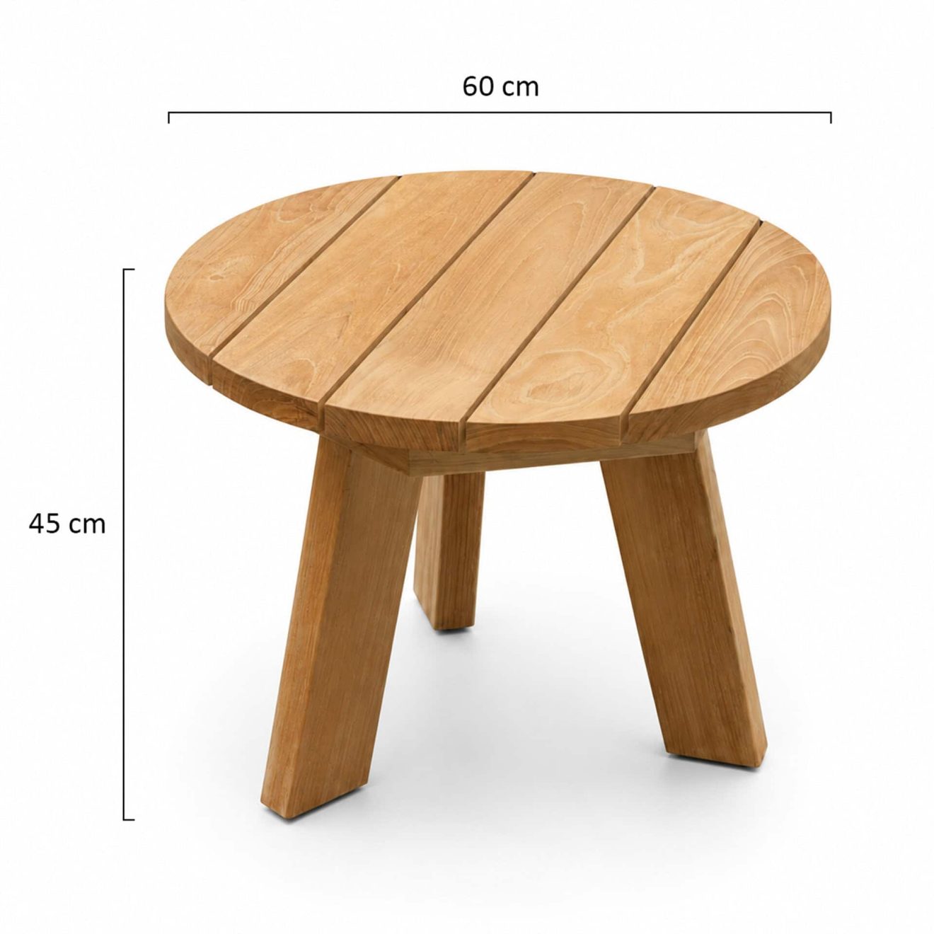 96924160 Micha Bijzettafel Ø60cm Teak Afmetingenhr