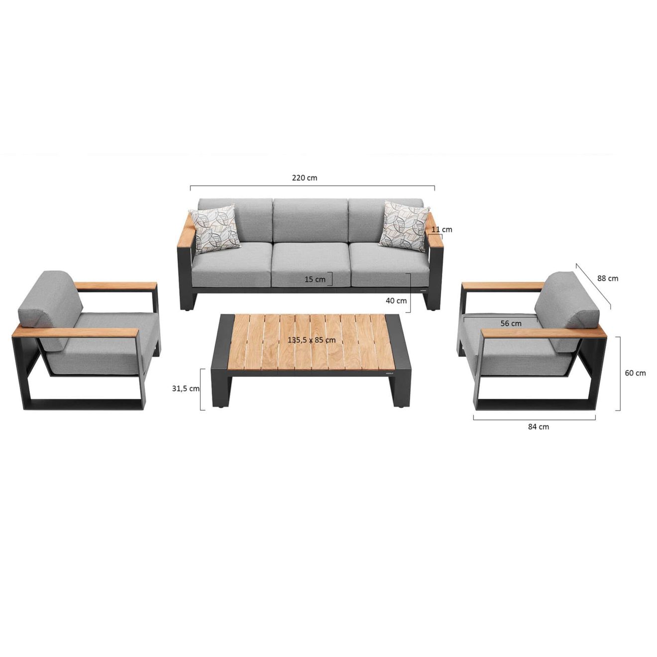 95420580 Cambusa Loungeset Afmeting