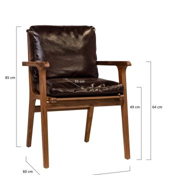 96126890 Lumo Armstoel Walnut Afmetingen