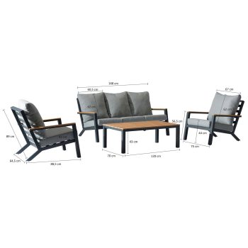 96922280 Birma Loungeset 4pcs Antraciet Afmetingenhr