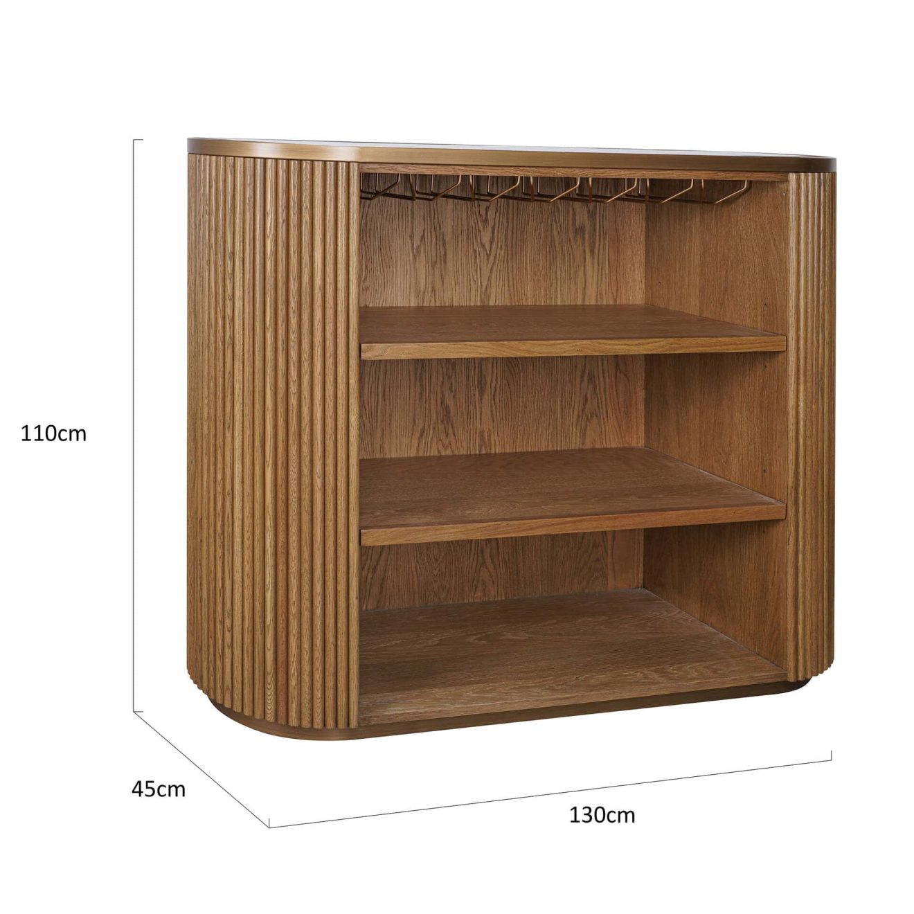 95100290 Marezza Buffetkast Eiken Naturel Zwart Epoxy Afmetingenhr