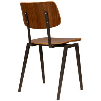 96130660 Elvo Stapelstoel Zwart Metaal Hout 4hr