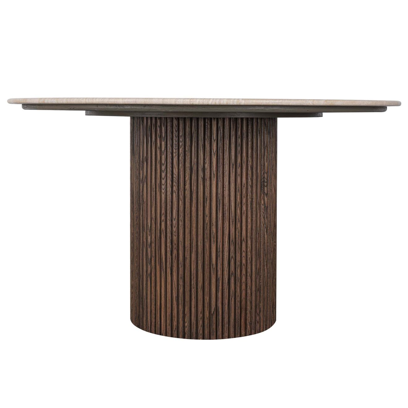 96415180 Bolzano Eettafel ø130 Donker Marmer Travertine 3