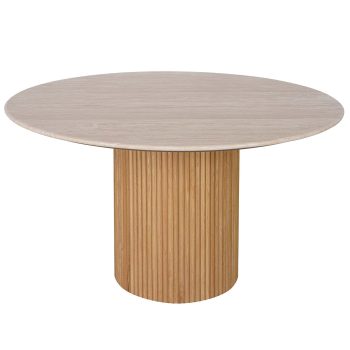 96415190 Bolzano Eettafel ø130 Naturel Marmer Travertine 1