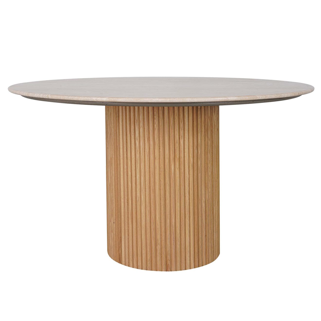 96415190 Bolzano Eettafel ø130 Naturel Marmer Travertine 2