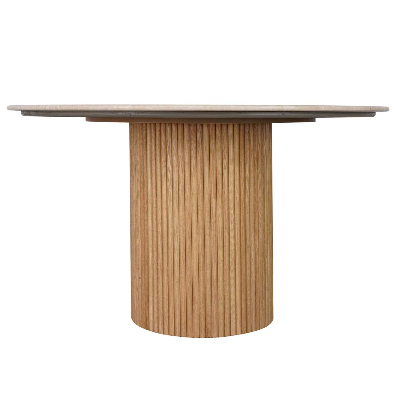 96415190 Bolzano Eettafel ø130 Naturel Marmer Travertine 3
