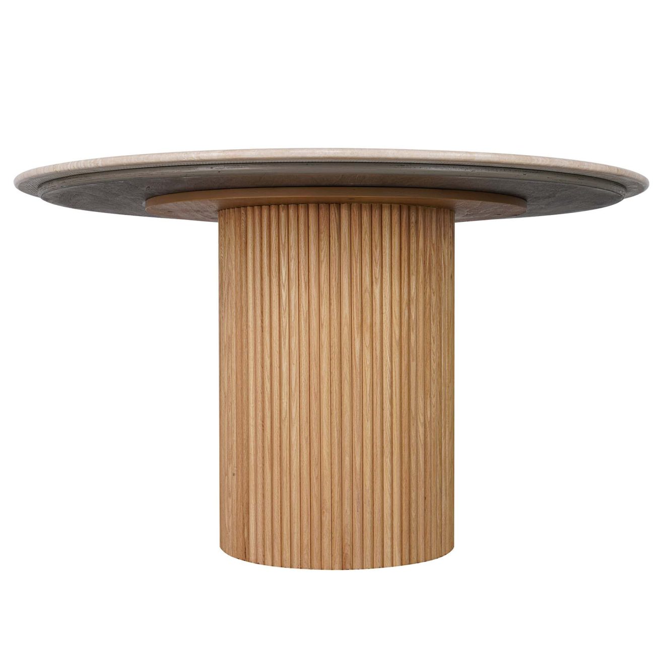 96415190 Bolzano Eettafel ø130 Naturel Marmer Travertine 4