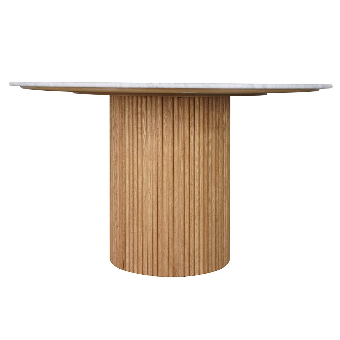 96415200 Bolzano Eettafel ø130 Naturel Marmer Wit 3
