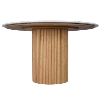 96415200 Bolzano Eettafel ø130 Naturel Marmer Wit 4