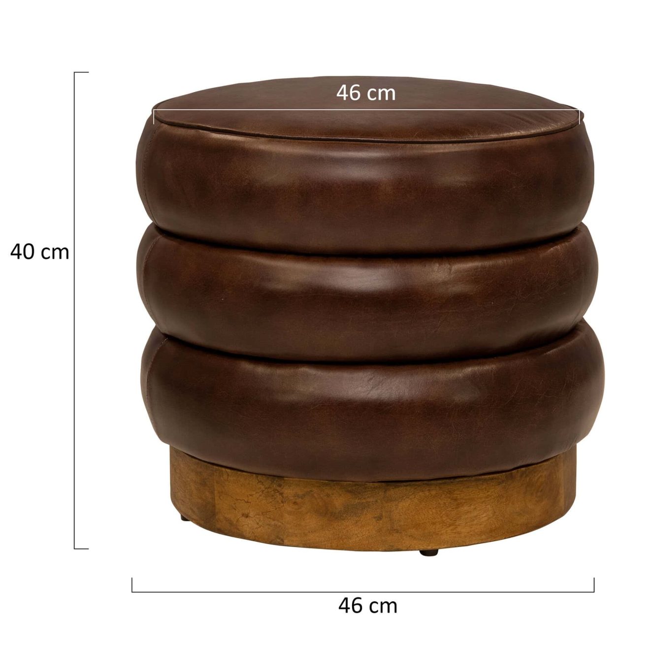 96520560 Barrel Hocker Cognac Leder Afmetingenhr