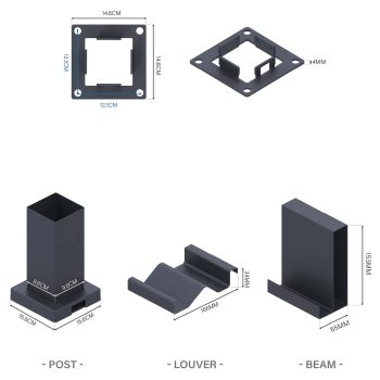 96924560 Reflect Eco 3x3m Antraciet Afmetingen 2hr