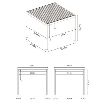 96924570 Reflect Eco 3x4m Antraciet Afmetingen 1hr