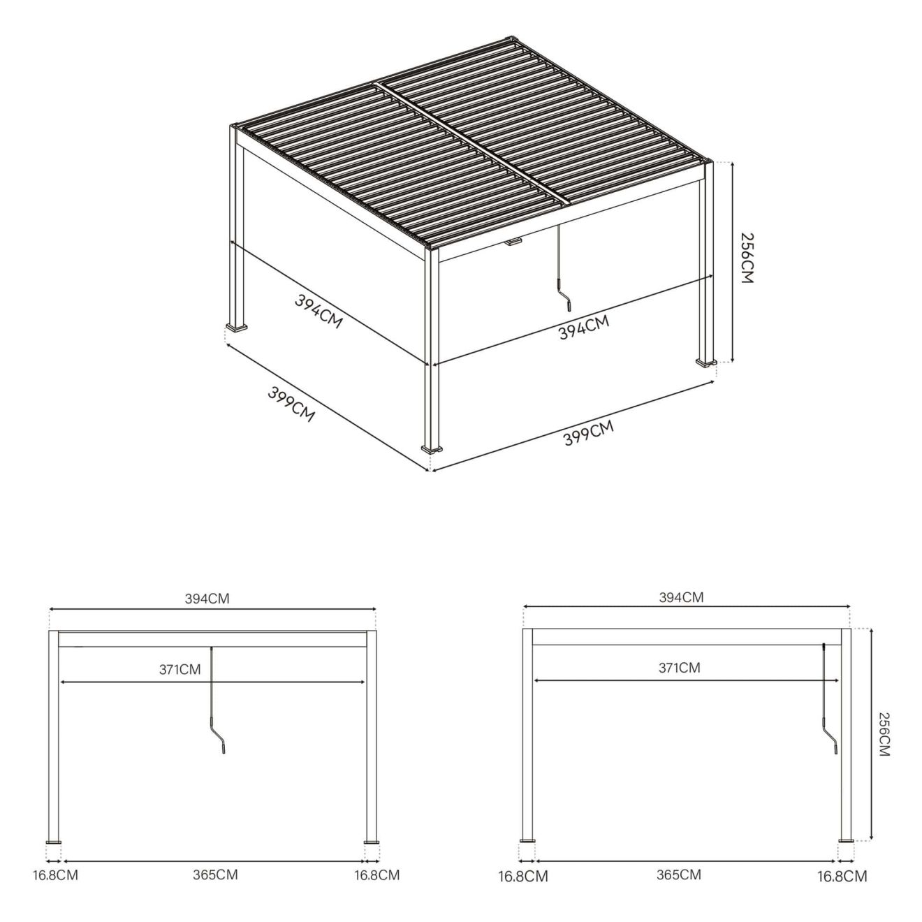 96924630 Reflect Duo 4x4m Sand Afmetingen 1hr