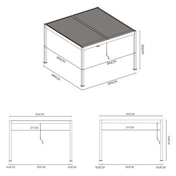 96924630 Reflect Duo 4x4m Sand Afmetingen 1hr